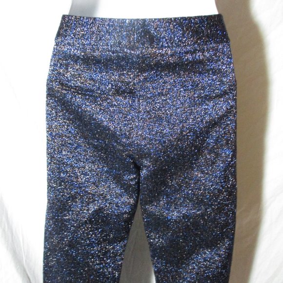 NEW NWT ALEXANDER WANG Glitter Trouser PANTS BLACK BLUE MIDNIGHT 4 - Picture 3 of 5